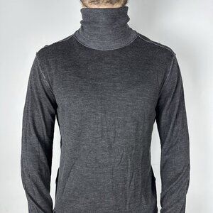 Transit Uomo Men's Grey Black Sweater Turtle Neck Size L Large Wool Viscose